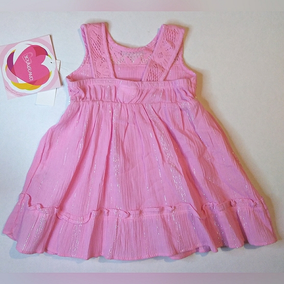 NWT Youngland Infant 12 month dress pink w/ white daisies - Picture 5 of 6